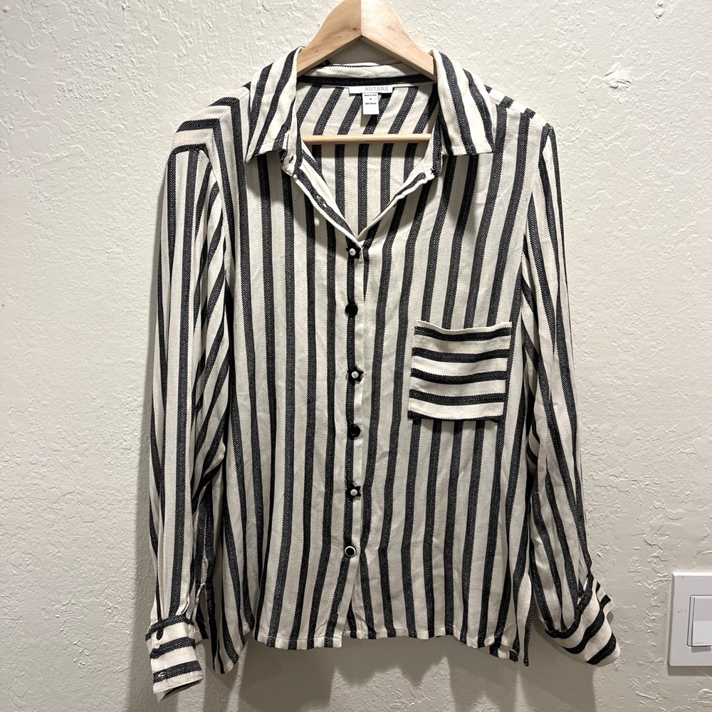 Astars Button Down Stripped Top - image 1